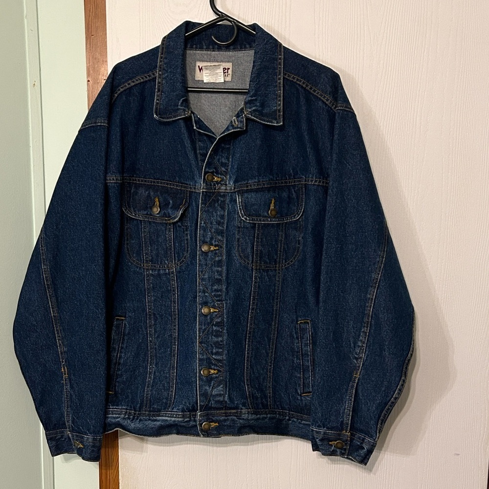 Wrangler Rugged Wear Dark Blue Denim Jacket Size XXL